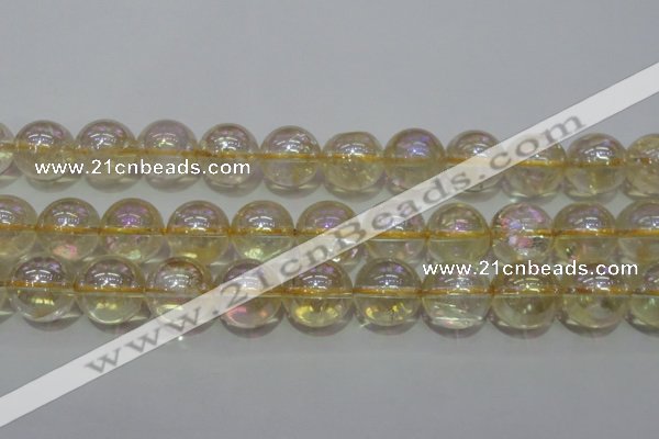 CCR304 15.5 inches 12mm round AB-color natural citrine beads