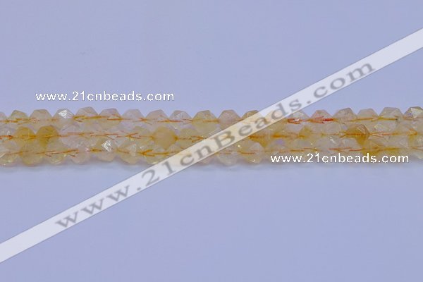 CCR311 15.5 inches 6mm faceted nuggets citrine gemstone beads