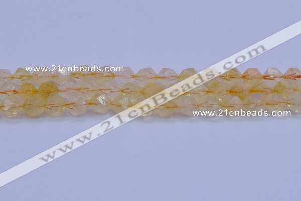 CCR313 15.5 inches 10mm faceted nuggets citrine gemstone beads