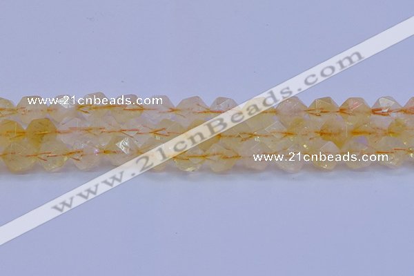 CCR314 15.5 inches 12mm faceted nuggets citrine gemstone beads