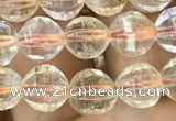 CCR321 15.5 inches 6mm faceted round natural citrine beads