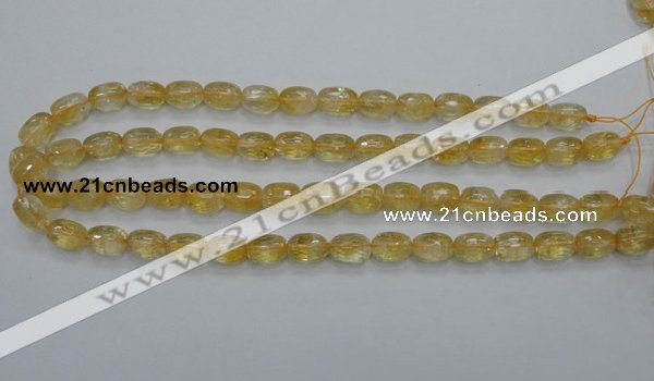 CCR34 15.5 inches 8*12mm faceted rice natural citrine gemstone beads