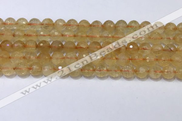 CCR341 15.5 inches 8mmm faceted round citrine beads wholesale