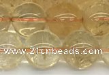 CCR348 15.5 inches 12mm round natural citrine beads wholesale