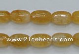 CCR35 15.5 inches 10*15mm faceted rice natural citrine gemstone beads