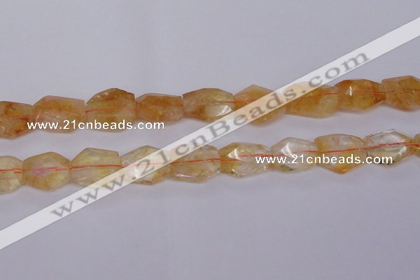 CCR352 15*20mm - 20*25mm faceted freeform natural citrine beads