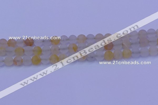 CCR372 15.5 inches 8mm round matte citrine beads wholesale