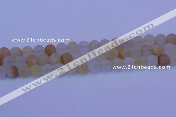 CCR373 15.5 inches 10mm round matte citrine beads wholesale