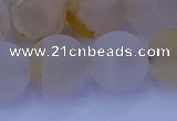 CCR375 15.5 inches 14mm round matte citrine beads wholesale