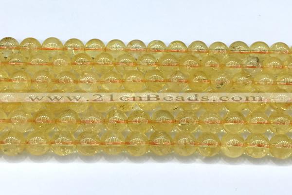 CCR382 15 inches 8mm round citrine beads wholesale