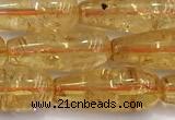 CCR405 15 inches 8*20mm teardrop citrine gemstone beads