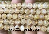 CCR427 15 inches 8mm round citrine gemstone beads