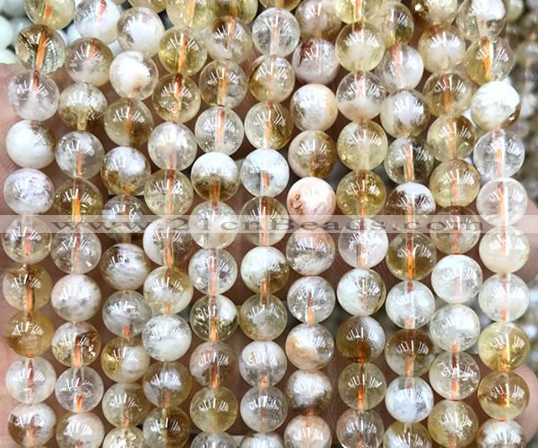 CCR432 15 inches 7mm round citrine beads wholesale