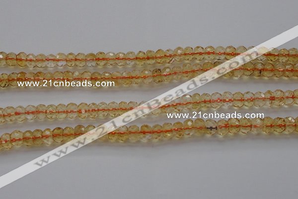 CCR51 15.5 inches 4*6mm faceted rondelle natural citrine beads