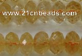 CCR53 15.5 inches 6*10mm faceted rondelle natural citrine beads