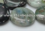 CCS07 15.5 inches 30mm flat round natural chrysocolla gemstone beads