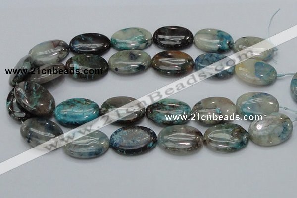 CCS10 15.5 inches 22*30mm oval natural chrysocolla gemstone beads