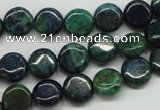 CCS160 15.5 inches 10mm flat round dyed chrysocolla gemstone beads