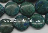 CCS161 15.5 inches 18mm flat round dyed chrysocolla gemstone beads