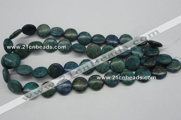 CCS161 15.5 inches 18mm flat round dyed chrysocolla gemstone beads