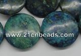 CCS162 15.5 inches 25mm flat round dyed chrysocolla gemstone beads