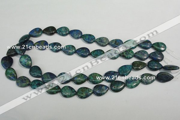 CCS173 15.5 inches 13*18mm flat teardrop dyed chrysocolla gemstone beads