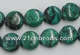 CCS212 15.5 inches 12mm flat round natural Chinese chrysocolla beads