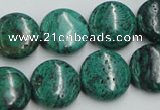 CCS214 15.5 inches 16mm flat round natural Chinese chrysocolla beads