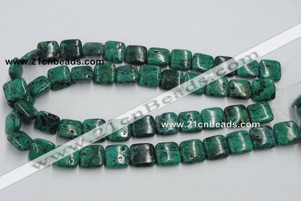 CCS224 15.5 inches 16*16mm square natural Chinese chrysocolla beads