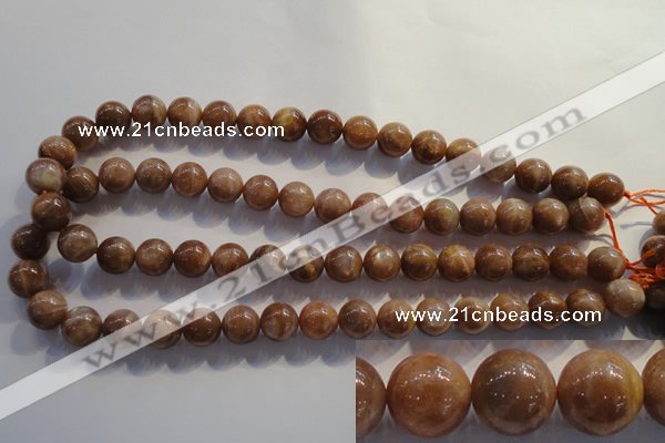 CCS354 15.5 inches 12mm round AB grade natural golden sunstone beads