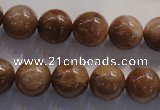 CCS364 15.5 inches 12mm round A grade natural golden sunstone beads