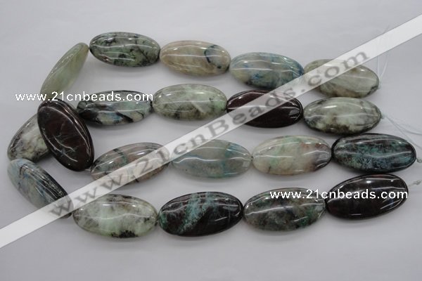 CCS37 15.5 inches 20*40mm oval natural chrysocolla gemstone beads