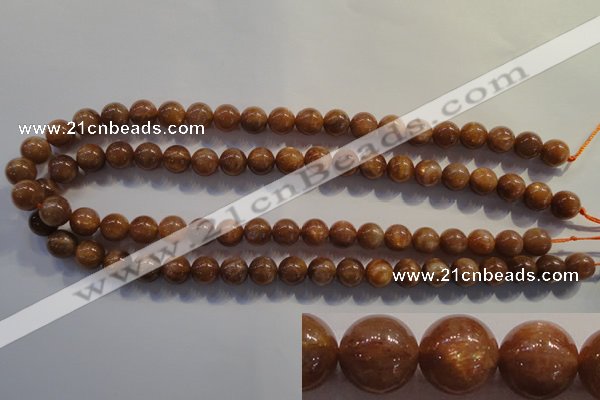 CCS373 15.5 inches 10mm round AA grade natural golden sunstone beads