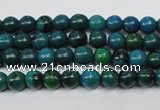 CCS400 15.5 inches 4mm round dyed chrysocolla gemstone beads