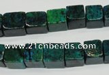 CCS420 15.5 inches 10*10mm cube dyed chrysocolla gemstone beads