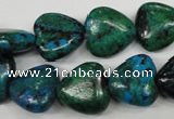 CCS424 15.5 inches 14*14mm heart dyed chrysocolla gemstone beads