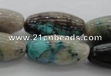 CCS45 15.5 inches 15*30mm rice natural chrysocolla gemstone beads