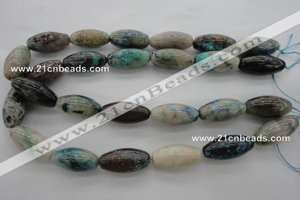 CCS45 15.5 inches 15*30mm rice natural chrysocolla gemstone beads