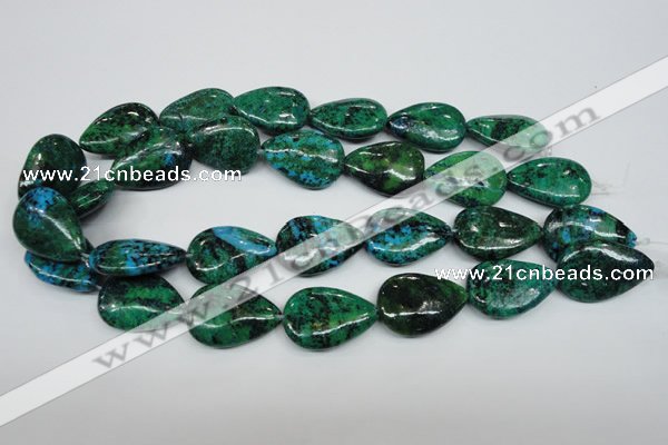 CCS456 15.5 inches 20*28mm flat teardrop dyed chrysocolla gemstone beads