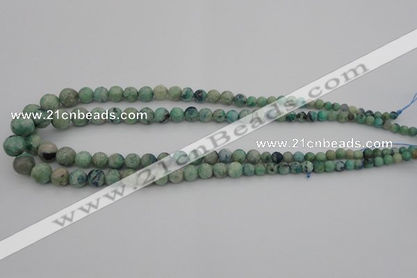 CCS518 15.5 inches 4mm - 12mm round matte natural chrysocolla beads