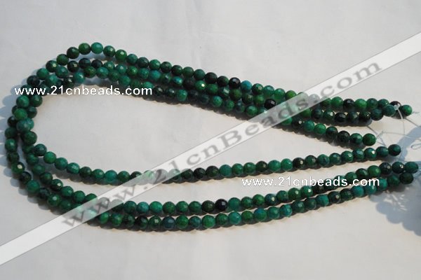 CCS601 15.5 inches 6mm faceted round dyed chrysocolla gemstone beads