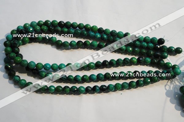 CCS602 15.5 inches 8mm faceted round dyed chrysocolla gemstone beads