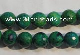 CCS603 15.5 inches 10mm faceted round dyed chrysocolla gemstone beads