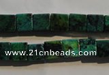 CCS612 15.5 inches 8*8mm cube dyed chrysocolla gemstone beads