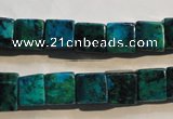 CCS614 15.5 inches 10*10mm cube dyed chrysocolla gemstone beads