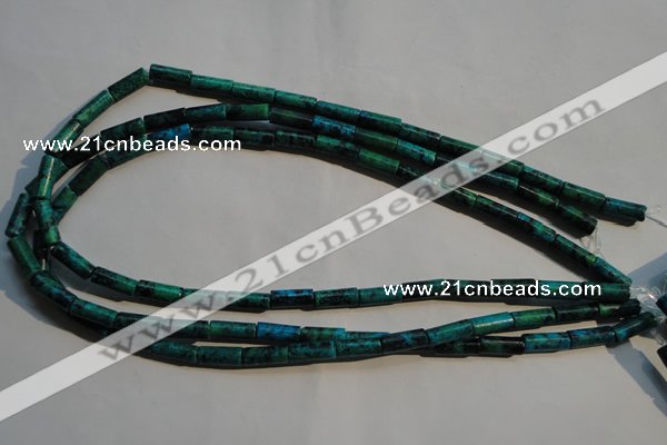 CCS624 15.5 inches 5*13mm tube dyed chrysocolla gemstone beads