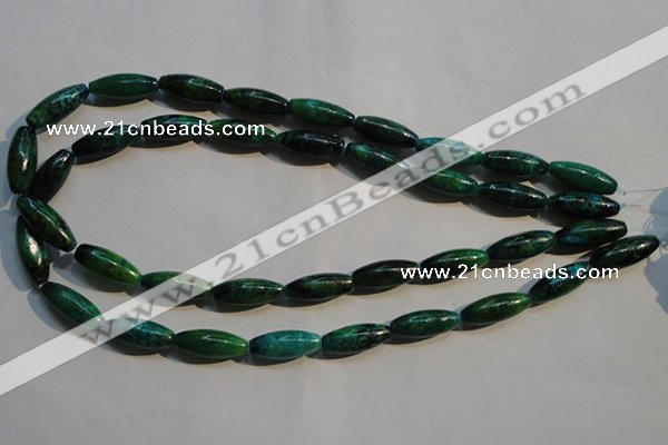 CCS634 15.5 inches 8*20mm rice dyed chrysocolla gemstone beads