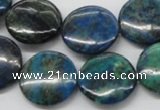 CCS64 16 inches 20mm flat round dyed chrysocolla gemstone beads