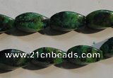 CCS640 15.5 inches 8*16mm twisted rice dyed chrysocolla gemstone beads