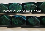 CCS649 15.5 inches 13*18mm faceted cuboid dyed chrysocolla beads